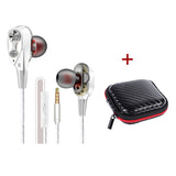 High Bass Headsets Sports Earphones Dual Drive Stereo In-Ear Wired Earphone With Microphone Computer Earbuds For Cell phone