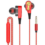 High Bass Headsets Sports Earphones Dual Drive Stereo In-Ear Wired Earphone With Microphone Computer Earbuds For Cell phone