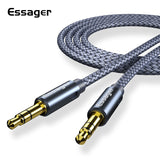 Essager aux cabo alto-falante fio 3.5mm jack cabo de áudio para adaptador de fone de ouvido do carro macho jack para jack 3.5mm cabo para samsung xiaomi