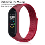 Cinta de náilon para xiao mi mi banda 4 3 substituível pulseira mi band4 band3 esportes pulseira respirável para xio mi banda 3 4