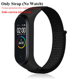 Cinta de náilon para xiao mi mi banda 4 3 substituível pulseira mi band4 band3 esportes pulseira respirável para xio mi banda 3 4