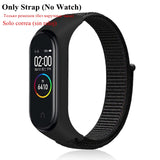 Cinta de náilon para xiao mi mi banda 4 3 substituível pulseira mi band4 band3 esportes pulseira respirável para xio mi banda 3 4