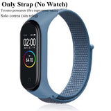 Cinta de náilon para xiao mi mi banda 4 3 substituível pulseira mi band4 band3 esportes pulseira respirável para xio mi banda 3 4