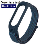 Cinta de náilon para xiao mi mi banda 4 3 substituível pulseira mi band4 band3 esportes pulseira respirável para xio mi banda 3 4