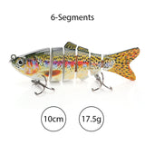 TREHOOK Sinking Wobblers Fishing Lures 10cm 17.5g 6 Multi Jointed Swimbait Hard Artificial Bait Pike/Bass Fishing Lure Crankbait