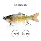 TREHOOK Sinking Wobblers Fishing Lures 10cm 17.5g 6 Multi Jointed Swimbait Hard Artificial Bait Pike/Bass Fishing Lure Crankbait