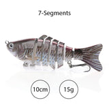 TREHOOK Sinking Wobblers Fishing Lures 10cm 17.5g 6 Multi Jointed Swimbait Hard Artificial Bait Pike/Bass Fishing Lure Crankbait