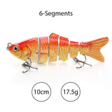 TREHOOK Sinking Wobblers Fishing Lures 10cm 17.5g 6 Multi Jointed Swimbait Hard Artificial Bait Pike/Bass Fishing Lure Crankbait