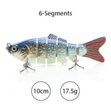 TREHOOK Sinking Wobblers Fishing Lures 10cm 17.5g 6 Multi Jointed Swimbait Hard Artificial Bait Pike/Bass Fishing Lure Crankbait