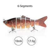 TREHOOK Sinking Wobblers Fishing Lures 10cm 17.5g 6 Multi Jointed Swimbait Hard Artificial Bait Pike/Bass Fishing Lure Crankbait