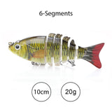 TREHOOK Sinking Wobblers Fishing Lures 10cm 17.5g 6 Multi Jointed Swimbait Hard Artificial Bait Pike/Bass Fishing Lure Crankbait