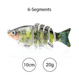 TREHOOK Sinking Wobblers Fishing Lures 10cm 17.5g 6 Multi Jointed Swimbait Hard Artificial Bait Pike/Bass Fishing Lure Crankbait