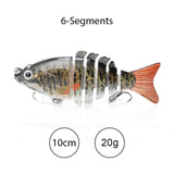 TREHOOK Sinking Wobblers Fishing Lures 10cm 17.5g 6 Multi Jointed Swimbait Hard Artificial Bait Pike/Bass Fishing Lure Crankbait