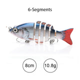 TREHOOK Sinking Wobblers Fishing Lures 10cm 17.5g 6 Multi Jointed Swimbait Hard Artificial Bait Pike/Bass Fishing Lure Crankbait