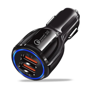 Quick Charge 3.0 Car Charger For Mobile Phone Dual Usb Car Charger Qualcomm Qc 3.0 Fast Charging Adapter Mini Usb Car Charger