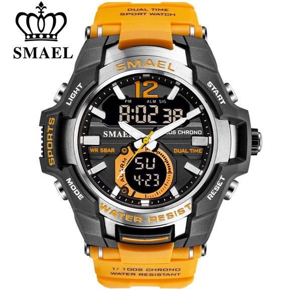 SMAEL Sport Watch Men Watches Waterproof 50M Wristwatch Relogio Masculino Big Dial Quartz Digital Military Army Clock 1805