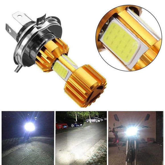 1 pc moto h4 18 w led 3 cob motocicleta farol lâmpada 2000lm 6000 k oi/lo feixe de luz para atacado transporte da gota