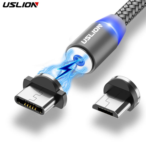 Uslion magnético usb cabo de carregamento rápido usb tipo c cabo ímã carregador de carga de dados micro cabo usb cabo do telefone móvel cabo usb