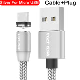 Uslion magnético usb cabo de carregamento rápido usb tipo c cabo ímã carregador de carga de dados micro cabo usb cabo do telefone móvel cabo usb