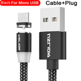 Uslion magnético usb cabo de carregamento rápido usb tipo c cabo ímã carregador de carga de dados micro cabo usb cabo do telefone móvel cabo usb