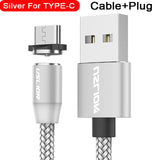 Uslion magnético usb cabo de carregamento rápido usb tipo c cabo ímã carregador de carga de dados micro cabo usb cabo do telefone móvel cabo usb