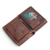 Vintage designer 100% genuíno carteiras masculinas couro dos homens curto carteira bolsa titular do cartão moeda bolso masculino carteiras