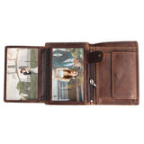 Vintage designer 100% genuíno carteiras masculinas couro dos homens curto carteira bolsa titular do cartão moeda bolso masculino carteiras