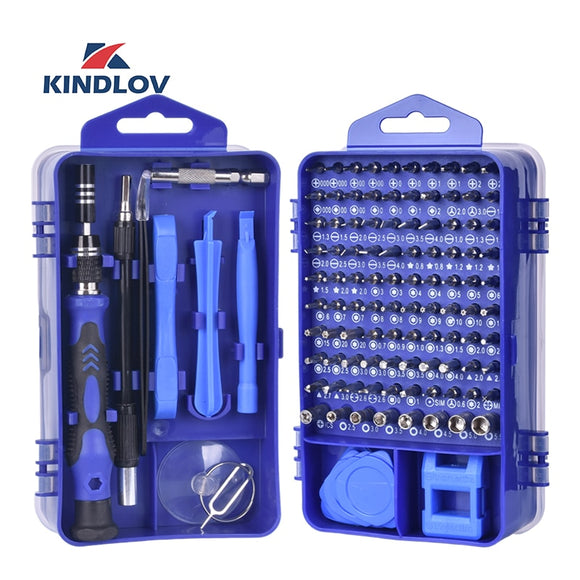 Kindlov kit de ferramentas reparo do telefone chave de fenda conjunto precisão 115 em 1 torx magnético hex bit driver bits isolados multitools