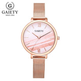 Gaiety luxo 2 pçs conjunto relógio feminino rosa ouro água broca pulseira relógio de jóias senhoras feminino hora casual quartzo relógios de pulso