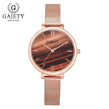 Gaiety luxo 2 pçs conjunto relógio feminino rosa ouro água broca pulseira relógio de jóias senhoras feminino hora casual quartzo relógios de pulso