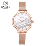 Gaiety luxo 2 pçs conjunto relógio feminino rosa ouro água broca pulseira relógio de jóias senhoras feminino hora casual quartzo relógios de pulso